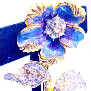 RARE FIND: Nolan Miller (signed) Enamel Flower Brooches. Circa 1980.